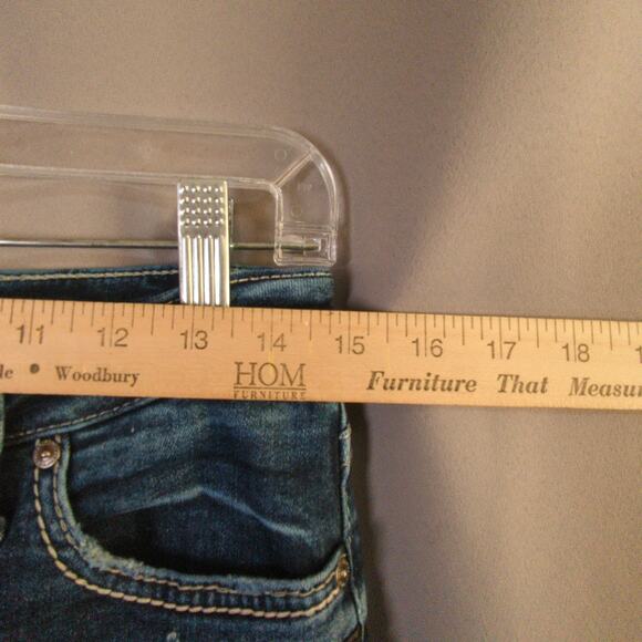 Silver Avery Slim Boot Jeans Womens 28 Blue Dark Wash Stretch Distressed - Picture 4 of 10